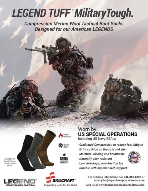 Legend Compression Boot Socks Exhibiting in Booth #956 at Modern Day Marine