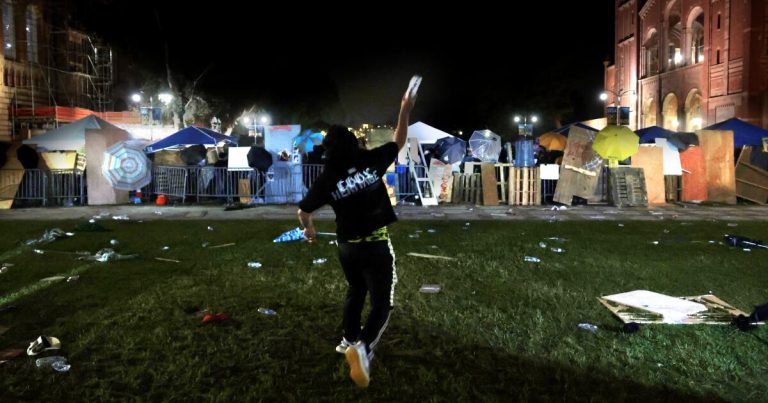Inside UCLA’s pro-Palestinian encampment on a long night of violence