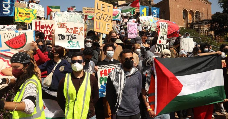 UCLA declares unlawful assembly, poised to clear camp