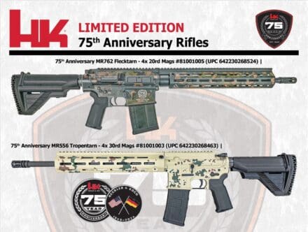 Heckler & Koch 75th Anniversary Rifles in Flecktarn und Tropentarn