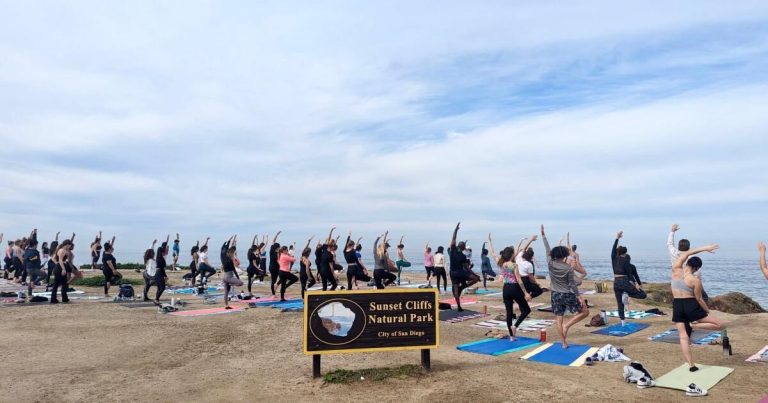 Namaste away: Rangers bar yoga classes at cliffside San Diego park