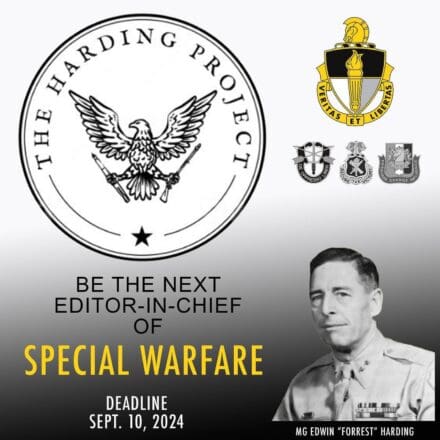 Interested in Becoming Editor of “Special Warfare” Magazine?