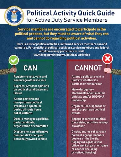 Political Activity Dos and Don’ts for Airmen, Guardians, DoD employees
