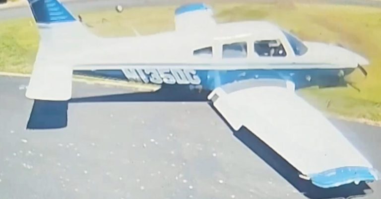 Watch: California plane barely misses a golfer as it crashes