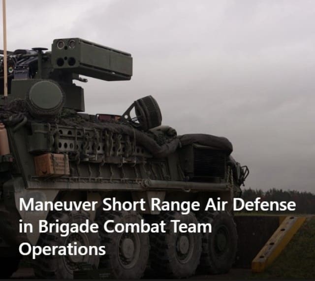 Maneuver Short Range Air Defense in Brigade Combat Team Operations